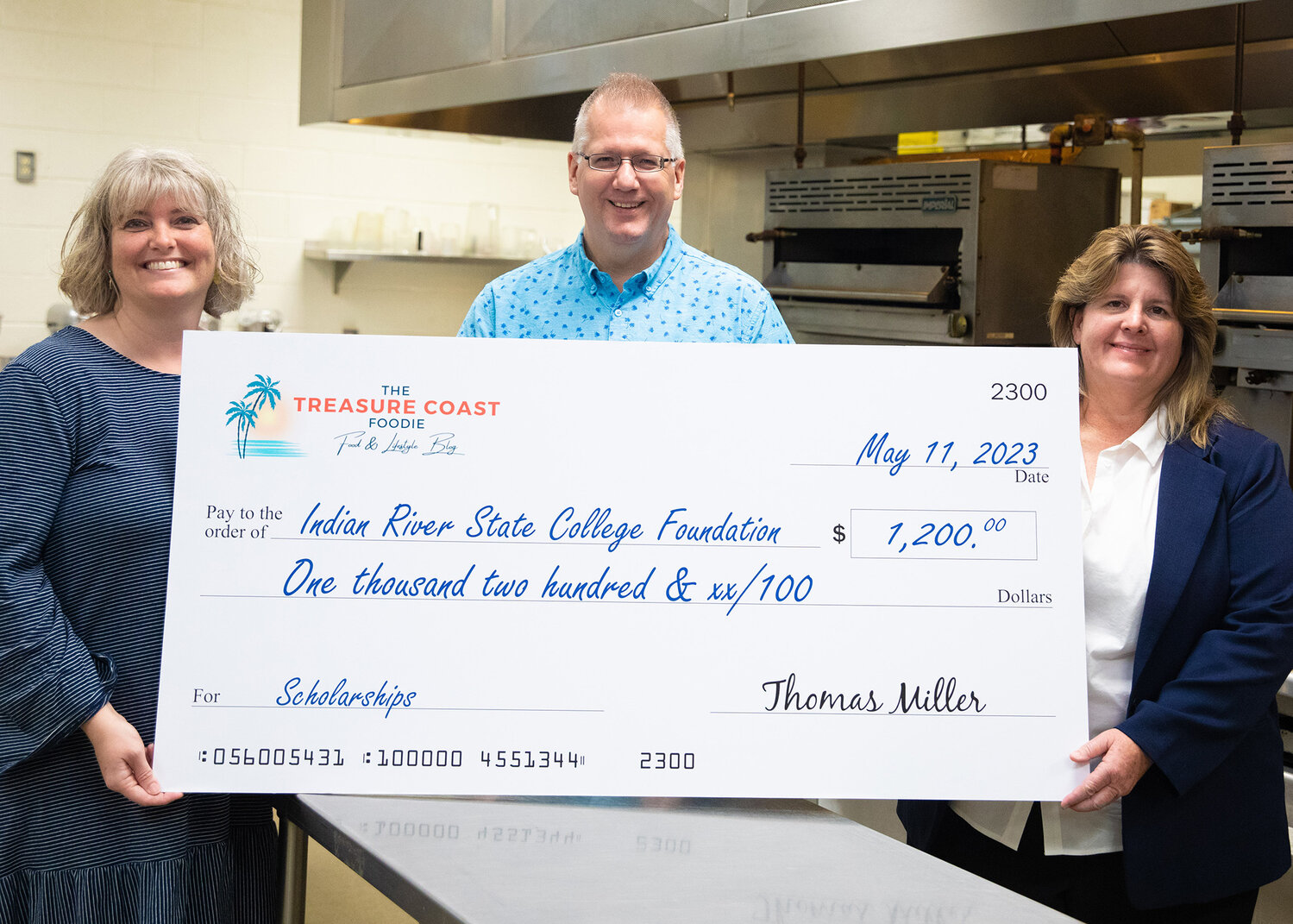 Creator of the popular “Treasure Coast Foodie” Social Media account Thomas Miller stopped by IRSC’s Richardson center in Vero Beach to deliver a $1200 check in support of scholarships for culinary students. Indian River State College’s Culinary program offers countless opportunities for burgeoning chefs to interact with chefs in the community. Thomas hopes his contribution will help advance the culinary community of the Treasure Coast.